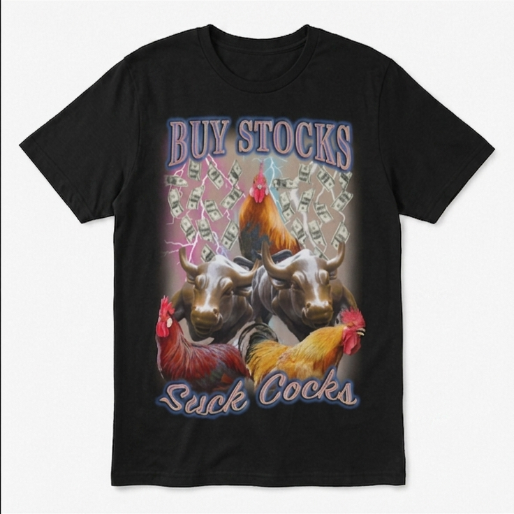 Buy Stocks Suck Cocks Tee - Black #Black