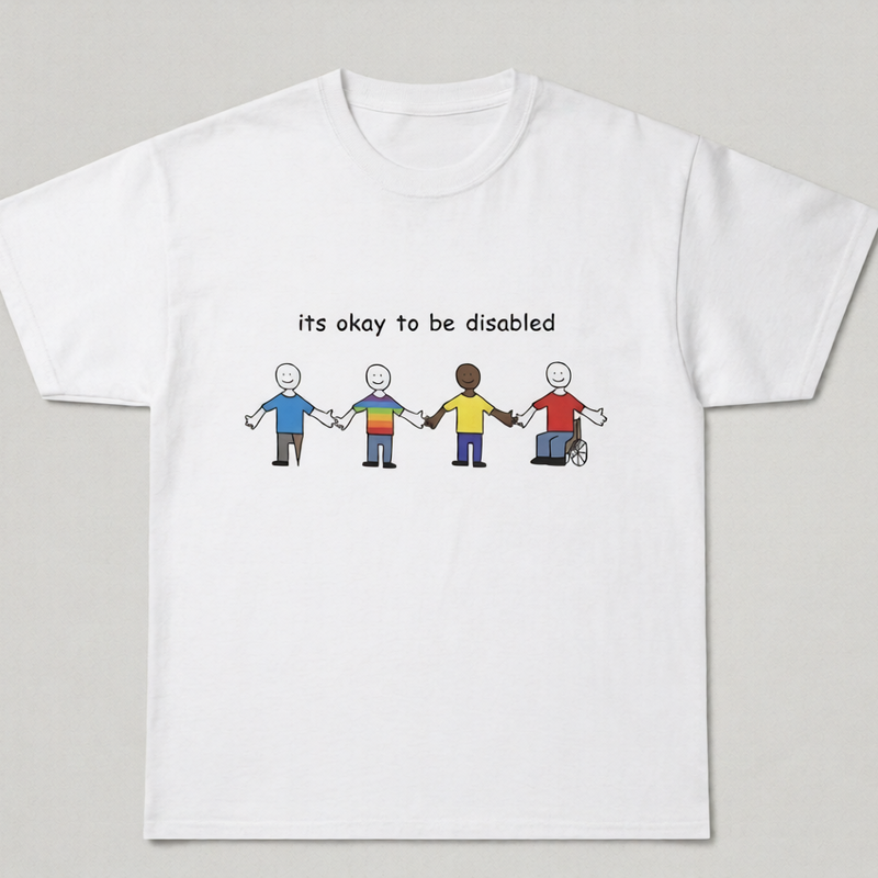 Its Okay To Be Disabled Tee - White #White - white